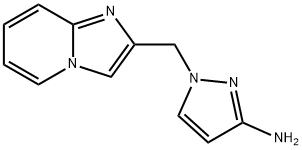 1-(imidazo[1,2-a]pyridin-2-ylmethyl)-1H-pyrazol-3-amine 化学構造式