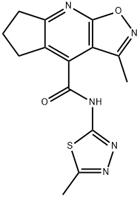 1179439-00-9 3-methyl-N-[(2E)-5-methyl-1,3,4-thiadiazol-2(3H)-ylidene]-6,7-dihydro-5H-cyclopenta[b][1,2]oxazolo[4,5-e]pyridine-4-carboxamide