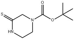 3-硫代哌嗪-1-羧酸叔丁酯,1182359-40-5,结构式