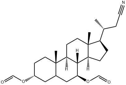 (3R,7S,8R,9S,10S,13R,14S,17R)-17-((R)-1-cyanopropan-2-yl)-10,13-dimethylhexadecahydro-1H-cyclopenta[a]phenanthrene-3,7-diyl diformate Structure