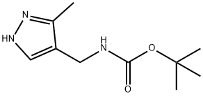 Tert-Butyl N-[(3-Methyl-1H-Pyrazol-4-Yl)Methyl]Carbamate Struktur