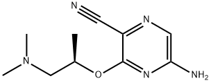 (R)-5-amino-3-((1-(dimethylamino)propan-2-yl)oxy)pyrazine-2-carbonitrile 化学構造式