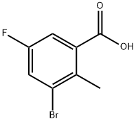 3-bromo-5-fluoro-2-methylbenzoic acid Struktur