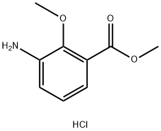 3-Amino-2-methoxy-benzoic acid methyl ester hydrochloride Struktur