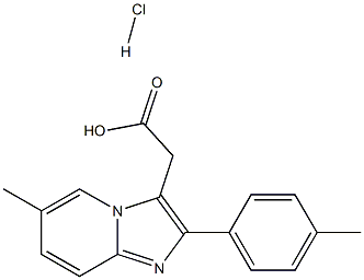 6-甲基-2-(4-甲基苯基)咪唑并[1,2-A]吡啶-3-乙酸盐酸盐 结构式