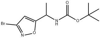 [1-(3-Bromo-isoxazol-5-yl)-ethyl]-carbamic acid tert-butyl ester Struktur