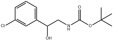 tert-butyl 2-(3-chlorophenyl)-2-hydroxyethylcarbamate 化学構造式