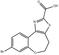 8-bromo-4,5-dihydrobenzo[2,3]oxepino[4,5-d]thiazole-2-carboxylic acid Struktur