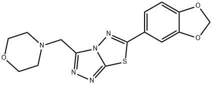 6-(1,3-benzodioxol-5-yl)-3-(4-morpholinylmethyl)[1,2,4]triazolo[3,4-b][1,3,4]thiadiazole Structure