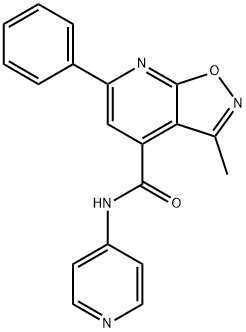 3-methyl-6-phenyl-N-(pyridin-4-yl)[1,2]oxazolo[5,4-b]pyridine-4-carboxamide Struktur