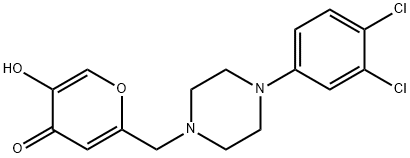 2-[4-(3,4-Dichloro-phenyl)-piperazin-1-ylmethyl]-5-hydroxy-pyran-4-one Struktur