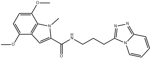 4,7-dimethoxy-1-methyl-N-[3-([1,2,4]triazolo[4,3-a]pyridin-3-yl)propyl]-1H-indole-2-carboxamide Struktur