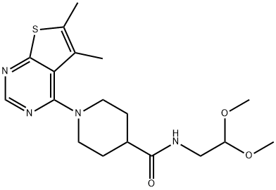 N-(2,2-dimethoxyethyl)-1-(5,6-dimethylthieno[2,3-d]pyrimidin-4-yl)piperidine-4-carboxamide Struktur