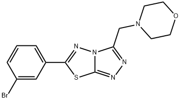 6-(3-bromophenyl)-3-(morpholin-4-ylmethyl)[1,2,4]triazolo[3,4-b][1,3,4]thiadiazole Struktur
