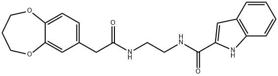 N-{2-[(3,4-dihydro-2H-1,5-benzodioxepin-7-ylacetyl)amino]ethyl}-1H-indole-2-carboxamide Struktur