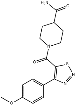 1-{[4-(4-methoxyphenyl)-1,2,3-thiadiazol-5-yl]carbonyl}piperidine-4-carboxamide Struktur