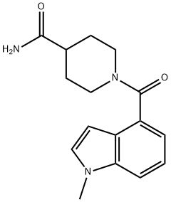 1-[(1-methyl-1H-indol-4-yl)carbonyl]piperidine-4-carboxamide Structure