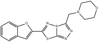 6-(1-benzofuran-2-yl)-3-(morpholin-4-ylmethyl)[1,2,4]triazolo[3,4-b][1,3,4]thiadiazole Struktur