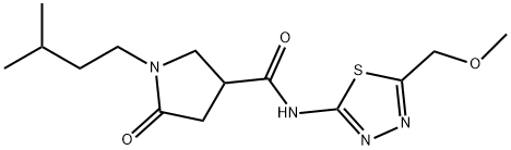 N-[(2Z)-5-(methoxymethyl)-1,3,4-thiadiazol-2(3H)-ylidene]-1-(3-methylbutyl)-5-oxopyrrolidine-3-carboxamide Structure
