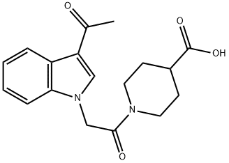 1-[(3-acetyl-1H-indol-1-yl)acetyl]piperidine-4-carboxylic acid Struktur