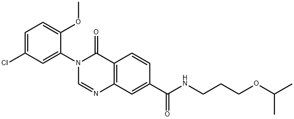 3-(5-chloro-2-methoxyphenyl)-4-oxo-N-[3-(propan-2-yloxy)propyl]-3,4-dihydroquinazoline-7-carboxamide 结构式