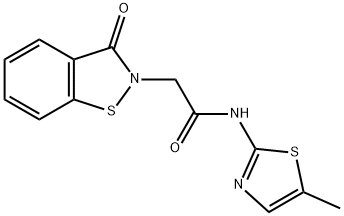 N-(5-methyl-1,3-thiazol-2-yl)-2-(3-oxo-1,2-benzothiazol-2(3H)-yl)acetamide Struktur