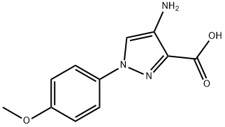 4-アミノ-1-(4-メトキシフェニル)-1H-ピラゾール-3-カルボン酸 化学構造式