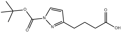 4-(1-(tert-butoxycarbonyl)-1H-pyrazol-3-yl)butanoic acid Structure