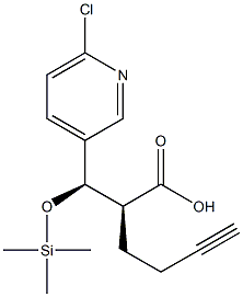 (R)-2-((S)-(6-chloropyridin-3-yl)((trimethylsilyl)oxy)methyl)hex-5-ynoic acid Struktur