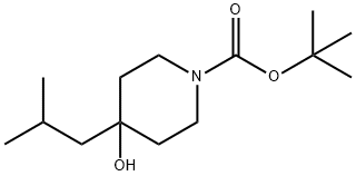 1-Piperidinecarboxylic acid, 4-hydroxy-4-(2-methylpropyl)-, 1,1-dimethylethyl ester,1192122-38-5,结构式