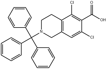 5,7-dichloro-2-trityl-1,2,3,4-tetrahydroisoquinoline-6-carboxylic acid Struktur