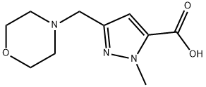 1-methyl-3-(4-morpholinylmethyl)-1H-pyrazole-5-carboxylic acid Struktur