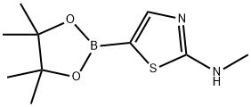 2-(methylamino)thiazol-5-ylboronic acid pinacol ester 化学構造式