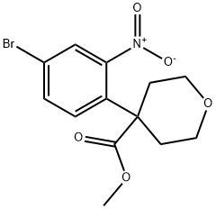 methyl 4-(4-bromo-2-nitrophenyl)tetrahydro-2H-pyran-4-carboxylate 化学構造式