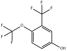 4-(トリフルオロメトキシ)-3-(トリフルオロメチル)フェノール 化学構造式