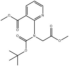 METHYL 2-((TERT-BUTOXYCARBONYL)(2-METHOXY-2-OXOETHYL)AMINO)NICOTINATE 化学構造式