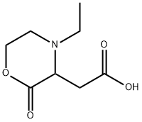 2-(4-ethyl-2-oxomorpholin-3-yl)acetic acid 化学構造式