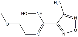 1,2,5-Oxadiazole-3-carboximidamide, 4-amino-N-hydroxy-N'-(2-methoxyethyl)- 化学構造式