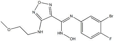 1,2,5-Oxadiazole-3-carboximidamide,N'-(3-bromo-4-fluorophenyl)-N-hydroxy-4-[(2-methoxyethyl)amino]-,1204669-62-4,结构式