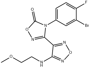 1,2,4-Oxadiazol-5(4H)-one, 4-(3-bromo-4-fluorophenyl)-3-[4-[(2-methoxyethyl)amino]-1,2,5-oxadiazol-3-yl]- Structure