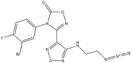 1,2,4-Oxadiazol-5(4H)-one, 3-[4-[(2-azidoethyl)amino]-1,2,5-oxadiazol-3-yl]-4-(3-bromo-4-fluorophenyl)- 化学構造式