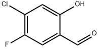 4-クロロ-5-フルオロ-2-ヒドロキシベンズアルデヒド 化学構造式