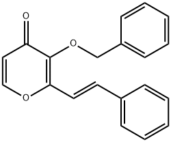 2-[(E)-2-phenylethenyl]-3-[(phenylmethyl)oxy]-4H-pyran-4-one 化学構造式