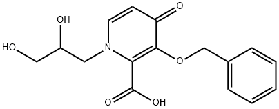 3-Benzyloxy-1-(2,3-dihydroxy-propyl)-4-oxo-1,4-dihydro-pyridine-2-carboxylic acid Struktur