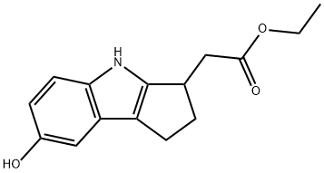 7-ヒドロキシ-1,2,3,4-テトラヒドロシクロペンタ[b]インドール-3-酢酸エチル 化学構造式