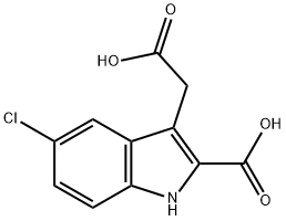 3-(Carboxymethyl)-5-chloro-1H-indole-2-carboxylic acid Struktur