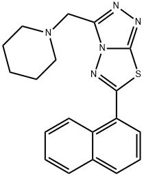 6-(naphthalen-1-yl)-3-(piperidin-1-ylmethyl)[1,2,4]triazolo[3,4-b][1,3,4]thiadiazole,1207604-62-3,结构式