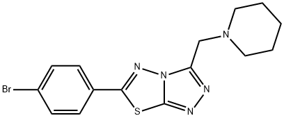 6-(4-bromophenyl)-3-(piperidin-1-ylmethyl)[1,2,4]triazolo[3,4-b][1,3,4]thiadiazole 结构式