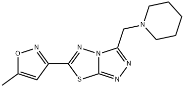 6-(5-methyl-3-isoxazolyl)-3-(1-piperidinylmethyl)[1,2,4]triazolo[3,4-b][1,3,4]thiadiazole Struktur