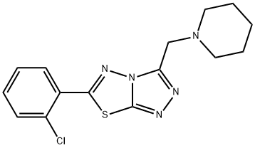 6-(2-chlorophenyl)-3-(piperidin-1-ylmethyl)[1,2,4]triazolo[3,4-b][1,3,4]thiadiazole Struktur
